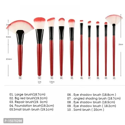 Soft Bristle Makeup Brush Set with PU Leather Case - Black, 24 Pieces, 24 in 1 makeup brush (Red)-thumb3