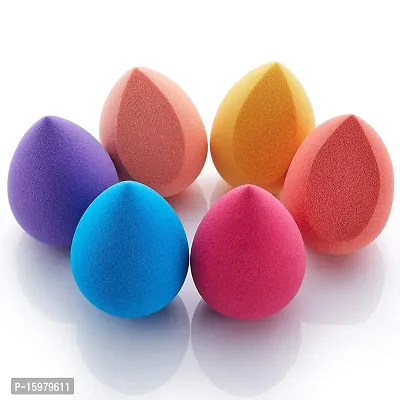 Makeup Blender Sponge Powder Puff Set Soft Sponge For Makeup To Apply Face Powder ( Set of 6 ) Multicolor