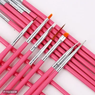 15-piece set of mandala painting tools plastic rod multi-functional combination Pink nail art brush-thumb2