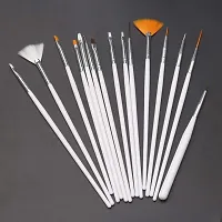 15-piece set of mandala painting tools plastic rod multi-functional combination White nail art brush-thumb2