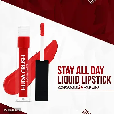 HUDACRUSH BEAUTY Mini Lipsticks Combo Pack of 4 Liquid Matte Lipstick Set, Red Edition-thumb3