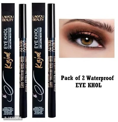 Lakyou Beauty Eye Kohl Kajal Pencil Waterproof Black 2 g ( Pack of 2 )