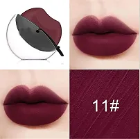 Lip Shape Apple Lipstick Long Lasting Waterproof- Matte Lipstick (Red, Maroon, 20 g)-thumb2