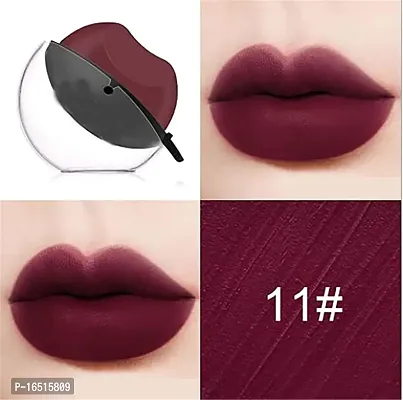 Lip Shape Apple Lipstick Long Lasting Waterproof- Matte Lipstick (Red, Maroon, 20 g)-thumb3