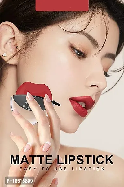 Lip Shape Apple Lipstick Long Lasting Waterproof- Matte Lipstick (Red, Maroon, 20 g)-thumb4