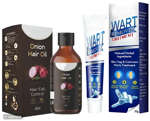 Onion Oil for Hair Regrowth  Hair Fall Control Hair Oil With Warts Remover Cream Extract Skin Face Tag Extract Corn Treatment Ointment Painless For Men Women Childrens-thumb0