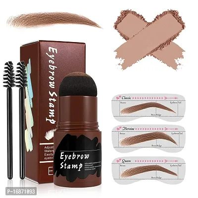 2in1 Eyebrow and Hairline Shadow Powder Stamper Stick (Light Brown Color) with Eyebrow Brush And Eye Brow Shaped Stencils