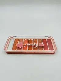 9 Color Peachy Eyeshadow With blusher , lipstick , glitter and Brush For Women's-thumb3