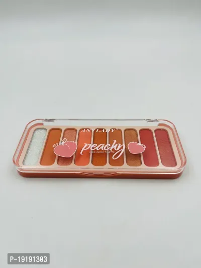 9 Color Peachy Eyeshadow With blusher , lipstick , glitter and Brush For Women's-thumb4