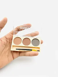3 colours Eyebrow Palette with brush Eyebrow Makeup Cake For Women And Girls-thumb1