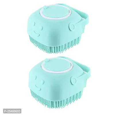 Silicone Body Scrubber For Bathing Scrubber For Bathing Brush Silicone Face Scrubber For Body Silicone Massage Bath Scrubber Brush For Body Silicone Loofah For Bathing ( Blue ) (Pack of 2)