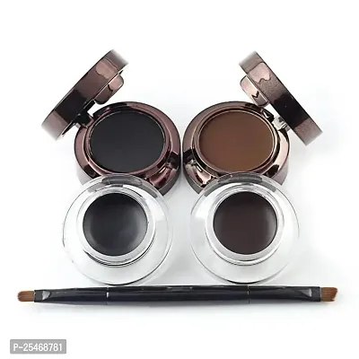 2-in-1 Gel Eyeliner and Eyebrow Powder Palette in BlackBrown with Brush-thumb5