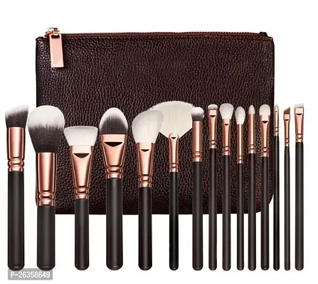 Professional Synthetic Hair Makeup Brushes Kit (Rose Gold, 375 g) - Set of 15-thumb2