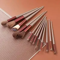 Premium Synthetic Bristle Professional Face And Eye Makeup Brushes Set With 13 Makeup Brushes | For Cream, Liquid And Powder Formulation (Coffee Brown)-thumb4