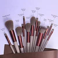 Premium Synthetic Bristle Professional Face And Eye Makeup Brushes Set With 13 Makeup Brushes | For Cream, Liquid And Powder Formulation (Coffee Brown)-thumb3