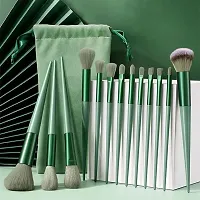 Fix+ Plus 13pcs Makeup Brush Set Makeup Brushes Foundation Powder Eyeshadow Eyebrow Brush Set Celebrity Cosmetic Tool Brush with Green Bag Synthetic Kabuki Compatible Tool Kit-thumb2