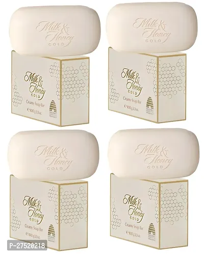Milk  Honey Soap milk and honey gold softening creamy soap bar 100g ( Pack of 4 )-thumb0