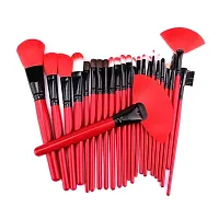 Soft Bristle Makeup Brush Set With Pu Leather Case Black 24 Pieces 24 In 1 Makeup Brush Pink Makeup Blush Brush-thumb1