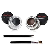 music  Flower Eye Makeup 2 in 1 Brown + Black Gel Eyeliner Make Up Water-proof Smudge-proof Set Eye Liner Kit With Brushes-thumb1