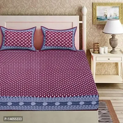 Butea Crape Double Bedsheet (210*245cm) with 2 Pillow Cover ( 45*70cm)/T-Color Booty (Red)-thumb2