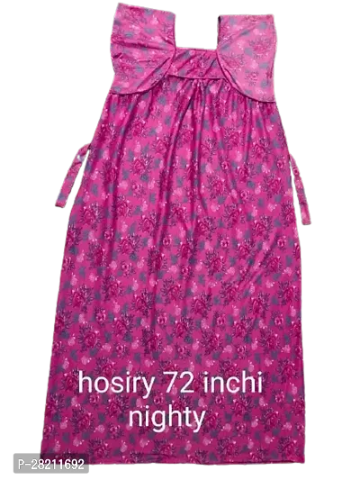 Stylish Pink Cotton Printed Nightdress For Women