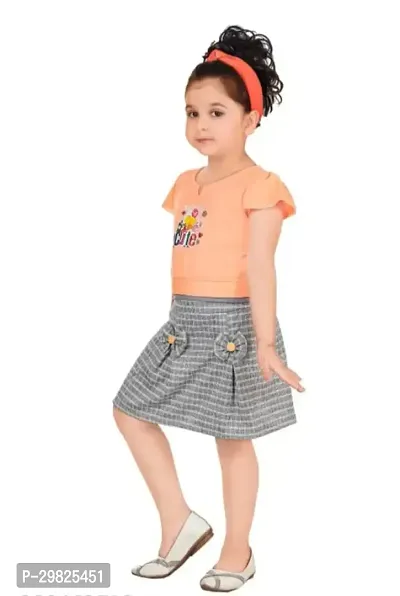 Beautiful Crepe Top With Skirt For Girl-thumb2