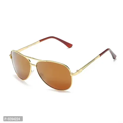 Vast Unisex Adult Aviator Sunglasses (Gold Frame, Gold Lens) (Pack of 1)