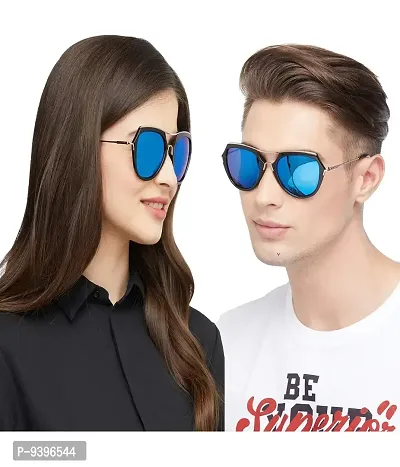 VAST&#174; Aviator Sunglasses For Men Latest And For Women Stylish Sunglasses Driving Sunglasses (Blue, Mirror)-thumb2