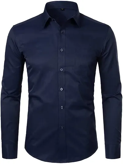 Life Roads Men's Solid Slim Fit Casual Shirt, Full Sleeve Shirt for Casual Wear & Formal Wear