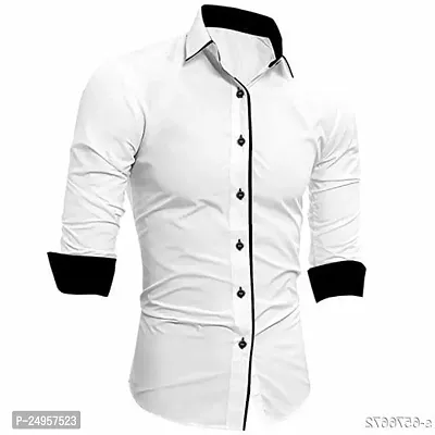 LifeRoads Long Sleeve Premium Soft Cotton Solid Color with Piping Detail Regular Spread Collar, Button up Closure Casual Dress Latest Slim/Smart fit Shirt for Men's and Boys.-thumb4