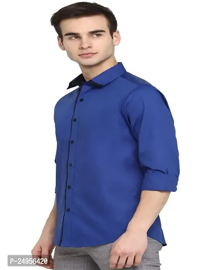 LifeRoads Long Sleeve Premium Soft Cotton Solid Color with Piping Detail Regular Spread Collar, Button up Closure Casual Dress Latest Slim/Smart fit Shirt for Men's and Boys.-thumb4