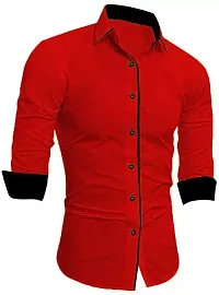 LifeRoads Long Sleeve Premium Soft Cotton Solid Color with Piping Detail Regular Spread Collar, Button up Closure Casual Dress Latest Slim/Smart fit Shirt for Men's and Boys.-thumb1