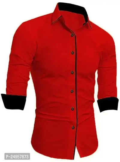 LifeRoads Long Sleeve Premium Soft Cotton Solid Color with Piping Detail Regular Spread Collar, Button up Closure Casual Dress Latest Slim/Smart fit Shirt for Men's and Boys.-thumb2