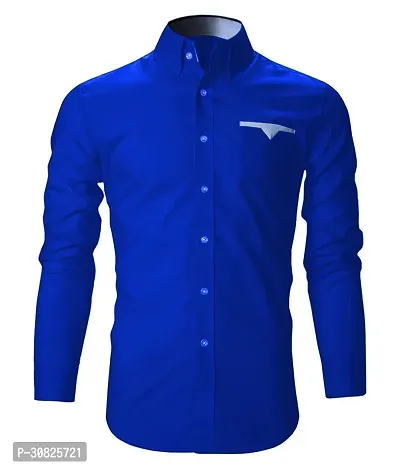 Elegant Cotton Blend Solid Long Sleeves Casual Shirts For Men