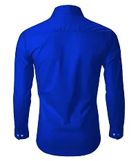 Elegant Cotton Blend Solid Long Sleeves Casual Shirts For Men-thumb1