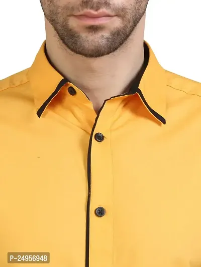 LifeRoads Long Sleeve Premium Soft Cotton Solid Color with Piping Detail Regular Spread Collar, Button up Closure Casual Dress Latest Slim/Smart fit Shirt for Men's and Boys.-thumb5