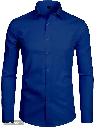 LIFE ROADS Long Sleeve Premium Soft Cotton Solid Color Regular Spread Collar, Latest Slim/Smart fit Shirt for Men.