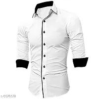 LIFE ROADS Men's Slim Fit Regular Fit, Piping Cotton Solid Shirt-thumb2