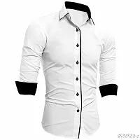 LIFE ROADS Men's Slim Fit Regular Fit, Piping Cotton Solid Shirt-thumb3