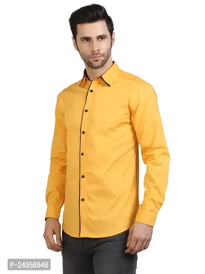 LifeRoads Long Sleeve Premium Soft Cotton Solid Color with Piping Detail Regular Spread Collar, Button up Closure Casual Dress Latest Slim/Smart fit Shirt for Men's and Boys.-thumb4