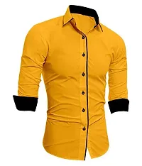 Elegant Cotton Blend Solid Long Sleeves Casual Shirts For Men-thumb2