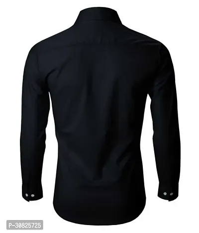 Elegant Cotton Blend Solid Long Sleeves Casual Shirts For Men-thumb2