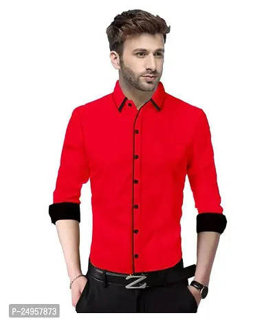 LifeRoads Long Sleeve Premium Soft Cotton Solid Color with Piping Detail Regular Spread Collar, Button up Closure Casual Dress Latest Slim/Smart fit Shirt for Men's and Boys.-thumb3