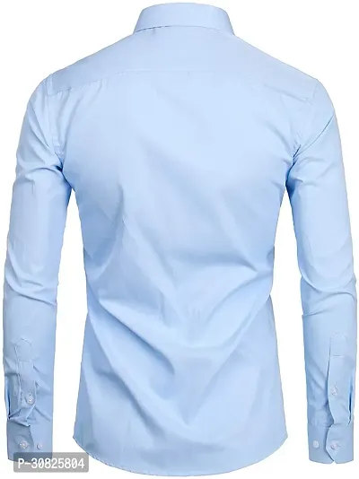 Elegant Cotton Blend Solid Long Sleeves Casual Shirts For Men-thumb2