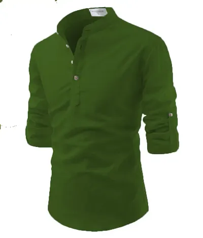 Reliable Cotton Solid Short Kurtas For Men