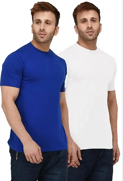 New Trends Collection Solid Men's Half Sleeve Round Neck T-Shirt (Pack of 2)