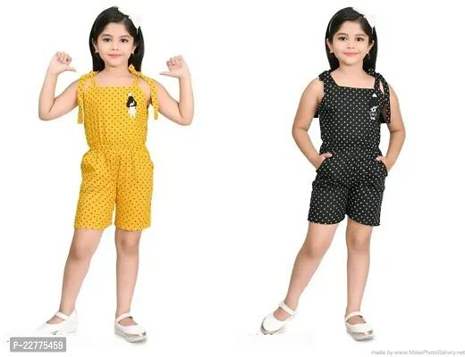 Stylish Cotton Two Piece Dress For Girls-thumb0