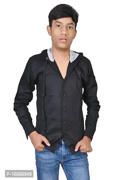 Ginni Fashion Boys Denim Cap Shirts Black (4-5 Years)