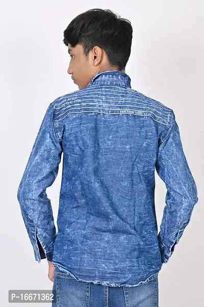 Ginni Fashion Boys Denim Shirts Blue-thumb3