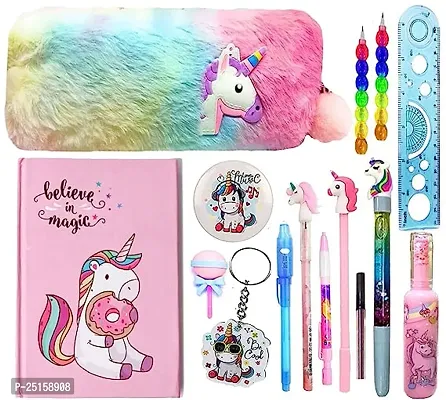 Unicorn Stationery Set for Girls, Return Gifts for Birthday Parties for Kids, Stationery Items, Pencil Box with All Stationary (Style 1)